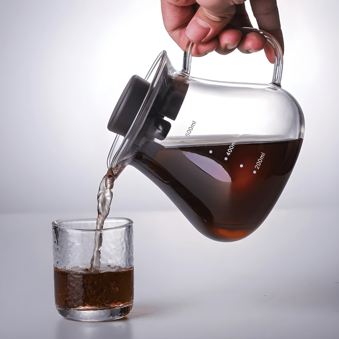 600ml Pour Over Coffee Maker with Reusable Stainless Steel Filter – Modern Glass Design