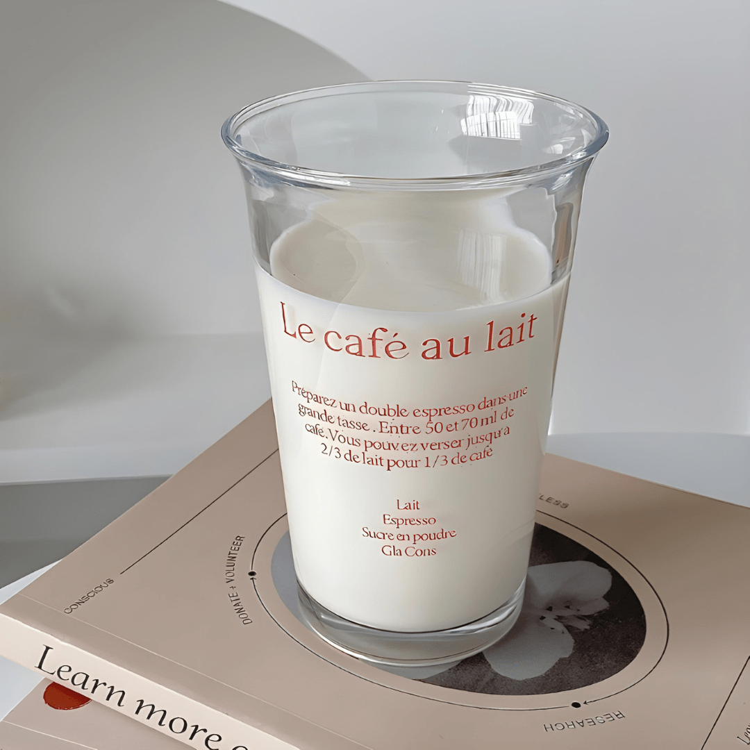Le Café au Lait 350ml Clear Glass Tumbler – Red or Blue