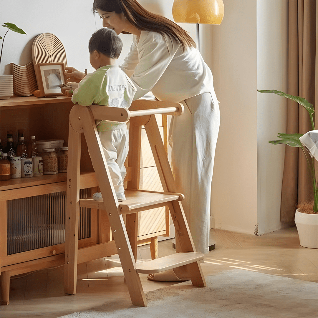 Montessori Adjustable Wooden Kids Helper Tower