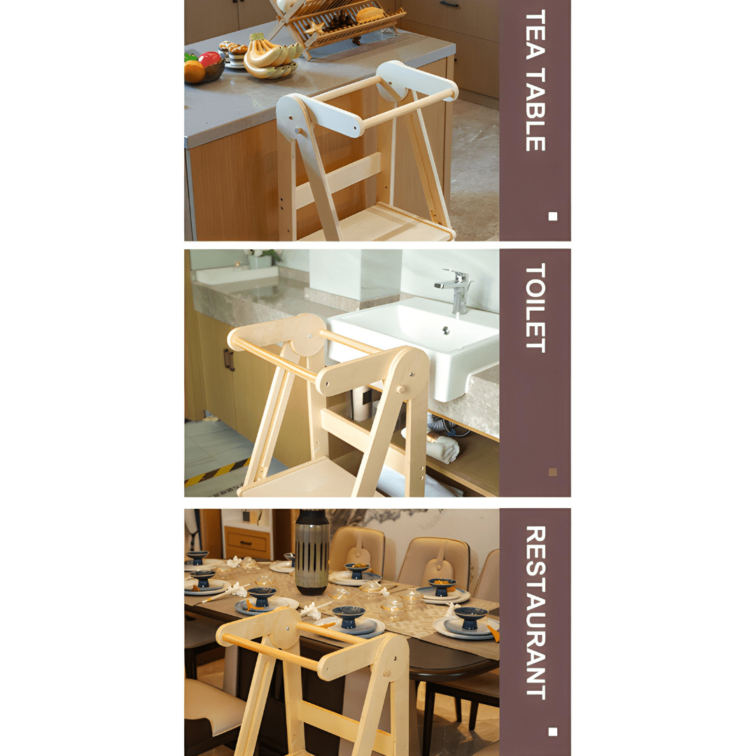 Montessori Adjustable Wooden Kids Helper Tower