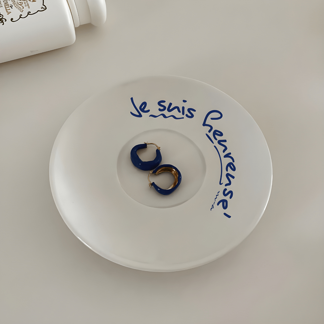 200ml French Quote Ceramic Mug with Saucer – Handwritten Style
