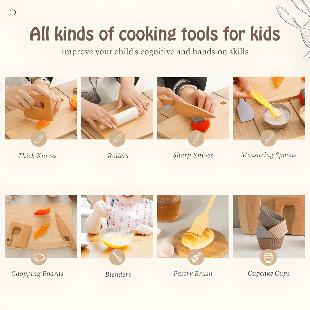Kids Cooking & Baking Set – Real Little Chef Utensils (3 Years+)