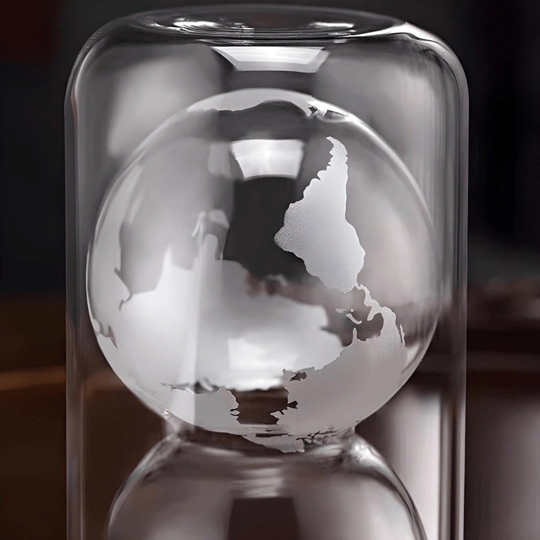 160ml Double-Layer Borosilicate Earth Glass – 3D World Map Cup