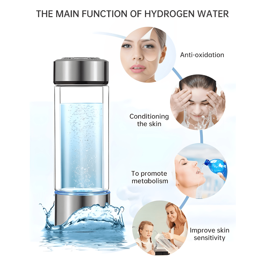 750ml Portable Glass Hydrogen-Rich Water Generator – SPE & PEM Technology