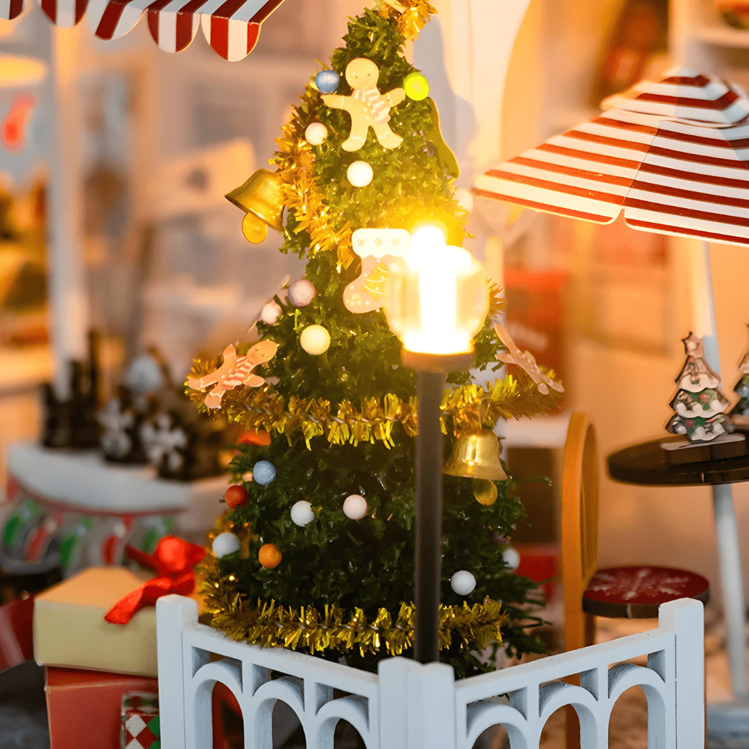 DIY Miniature Christmas House – LED, Music & Dust Cover