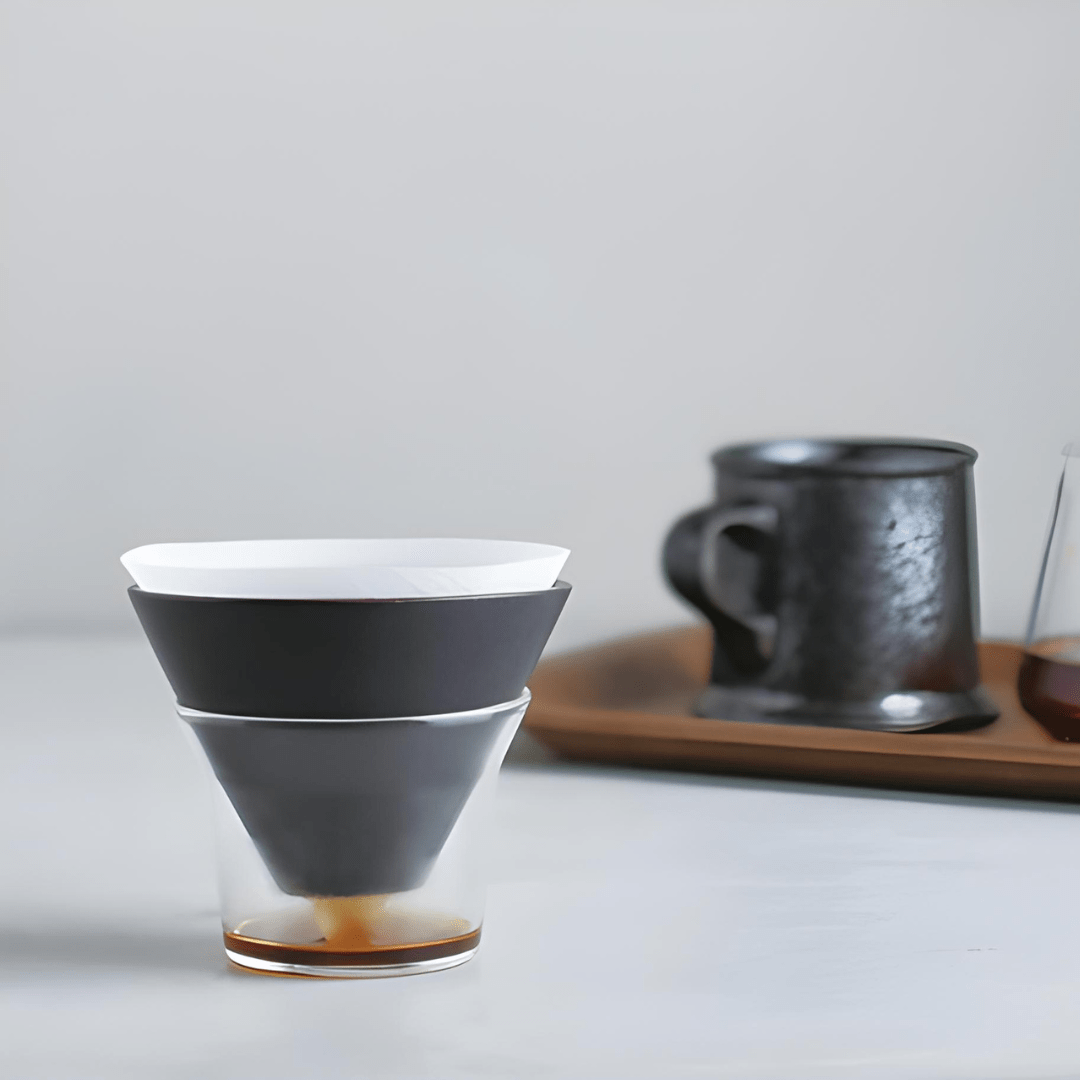3-Piece Pour Over Coffee Station – 600ml Borosilicate Glass Jug, Dripper & Metal Stand