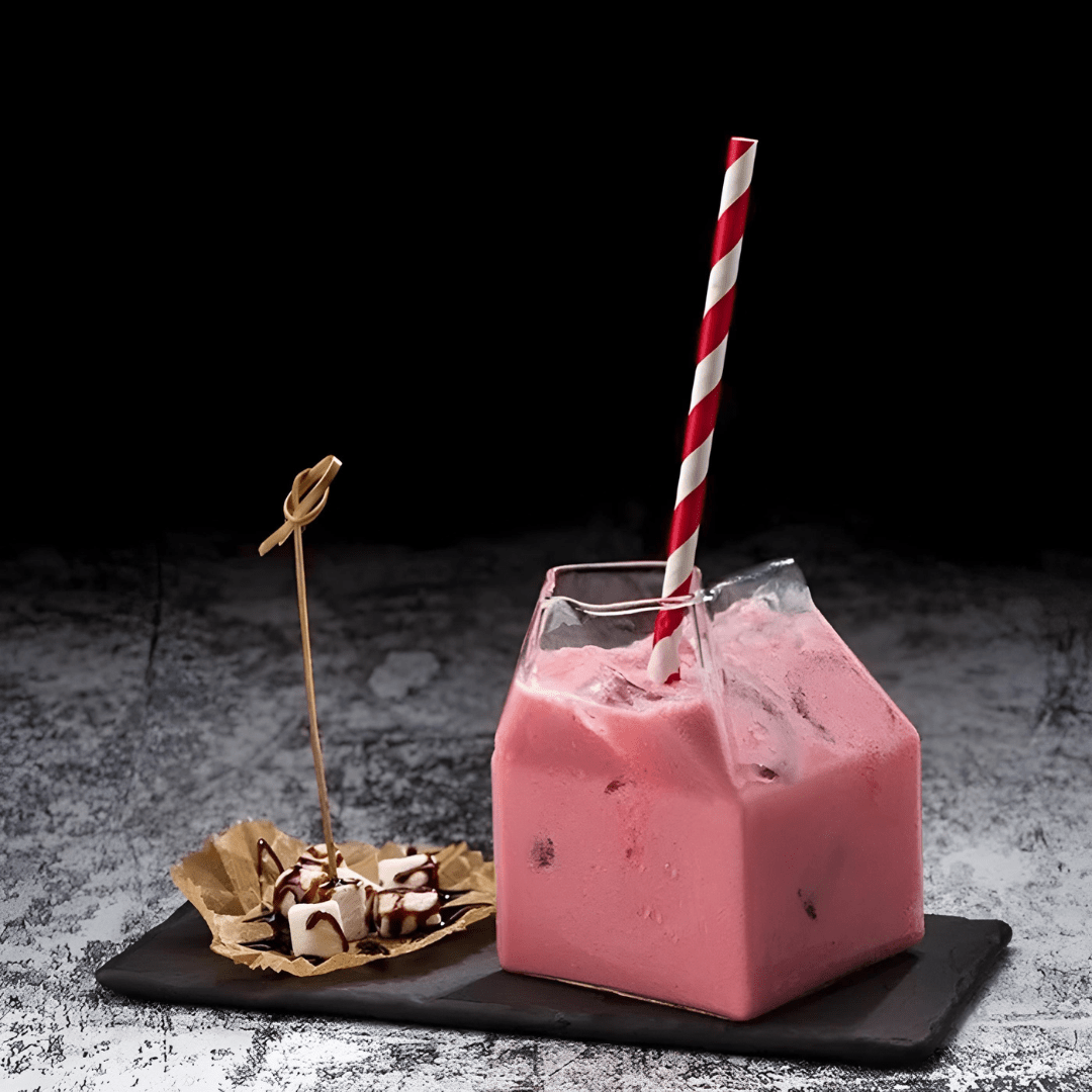 Milk Box Shaped Glass Cup – 350ml, Heat-Resistant