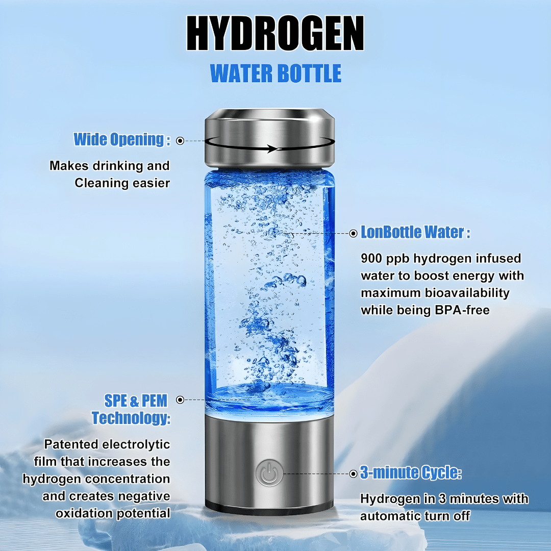 750ml Portable Glass Hydrogen-Rich Water Generator – SPE & PEM Technology