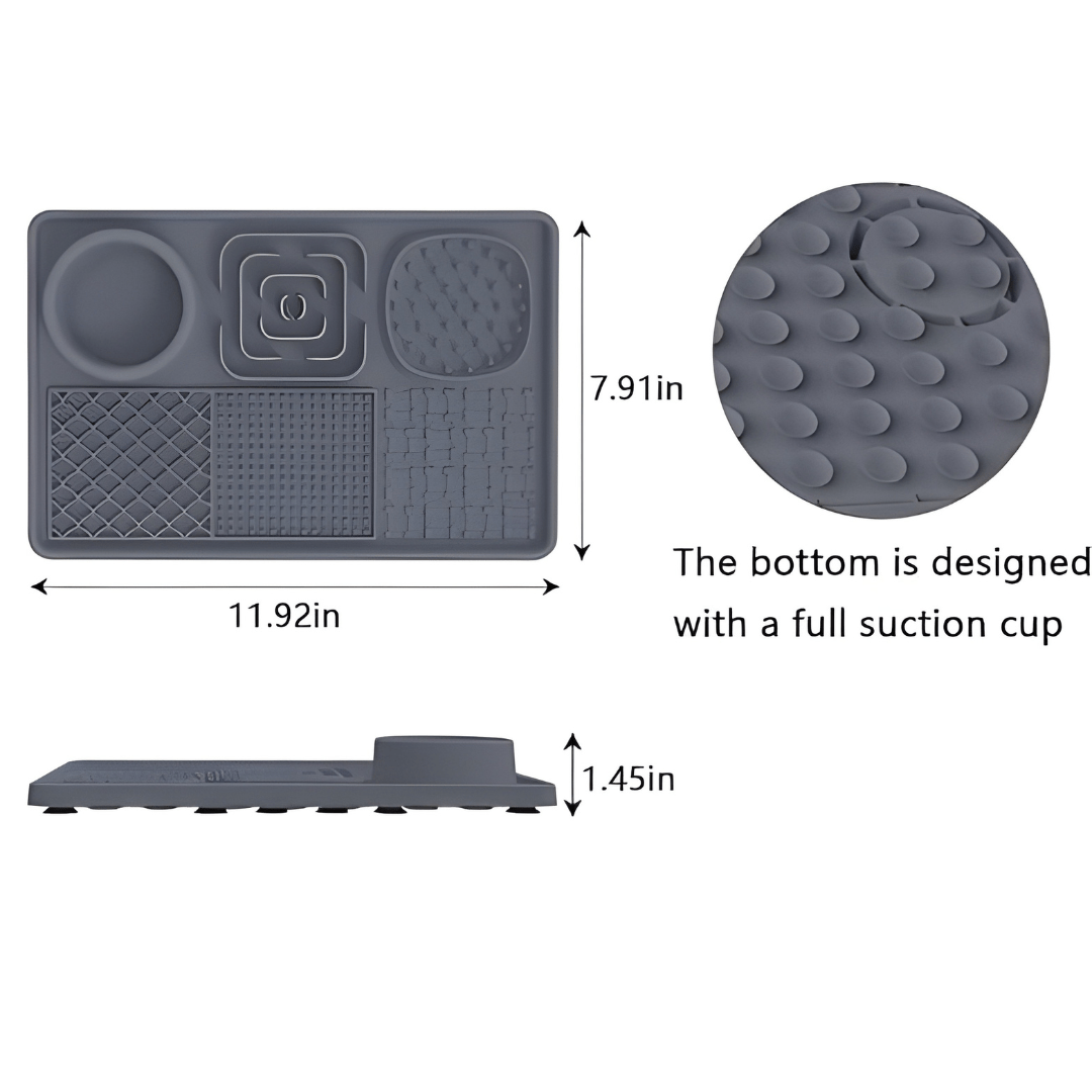 6-in-1 Silicone Slow Feeder & Lick Mat with Bowl for Dogs & Cats