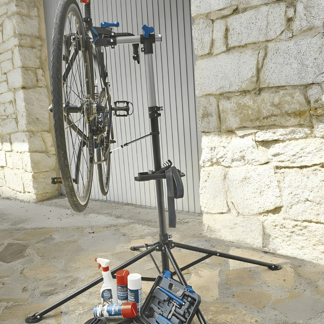 Crivit Bicycle & E-Bike Repair Stand – Height Adjustable, 30 kg Load, Steel/Aluminium