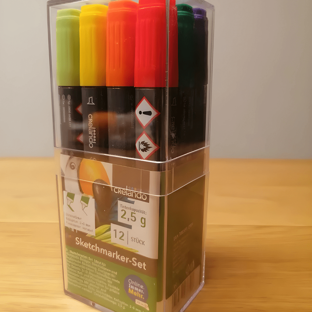 Crelando Premium Sketch Markers 12 pcs – Dual Tip Art Set