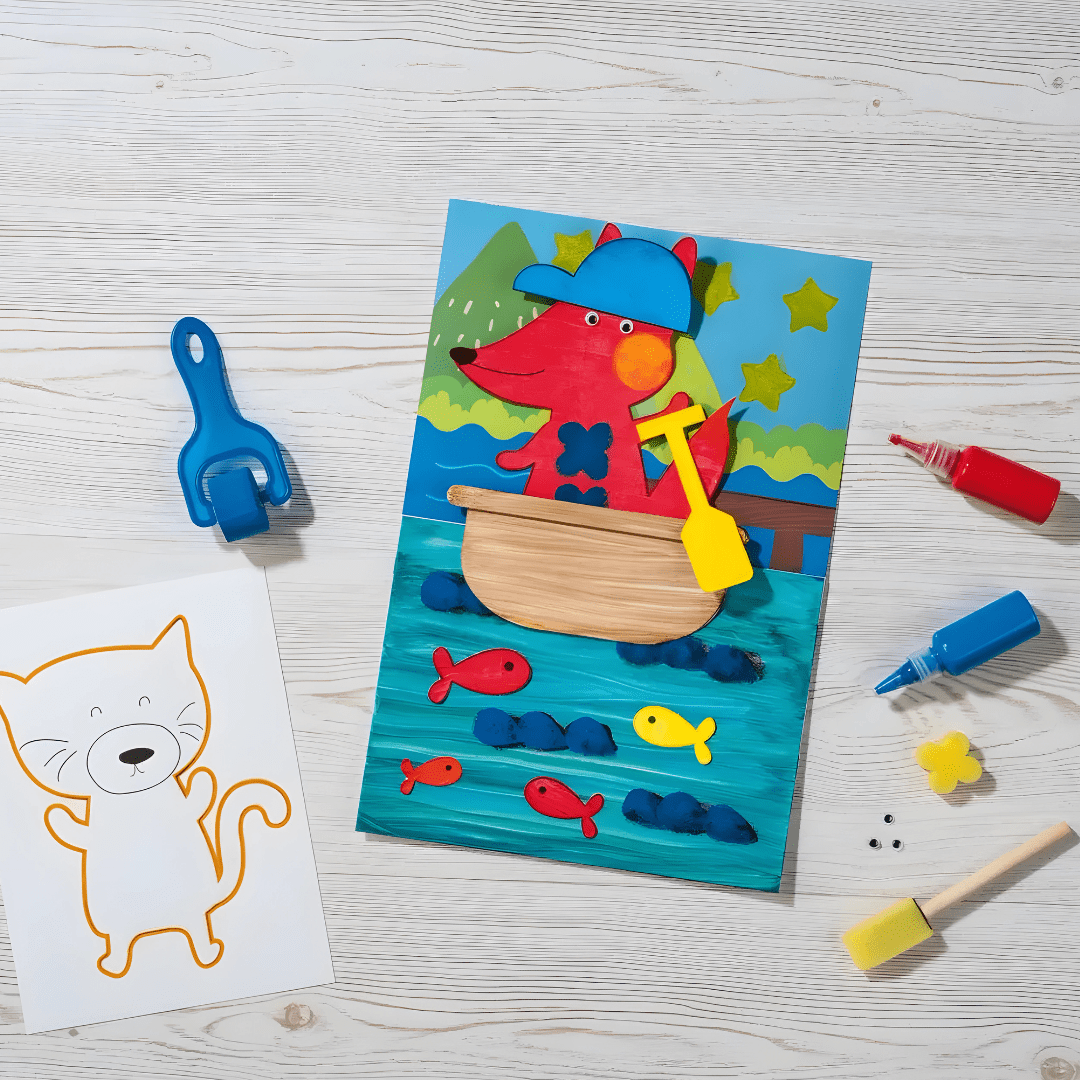 Crelando Sponge Painting Set 31 Pieces for Kids