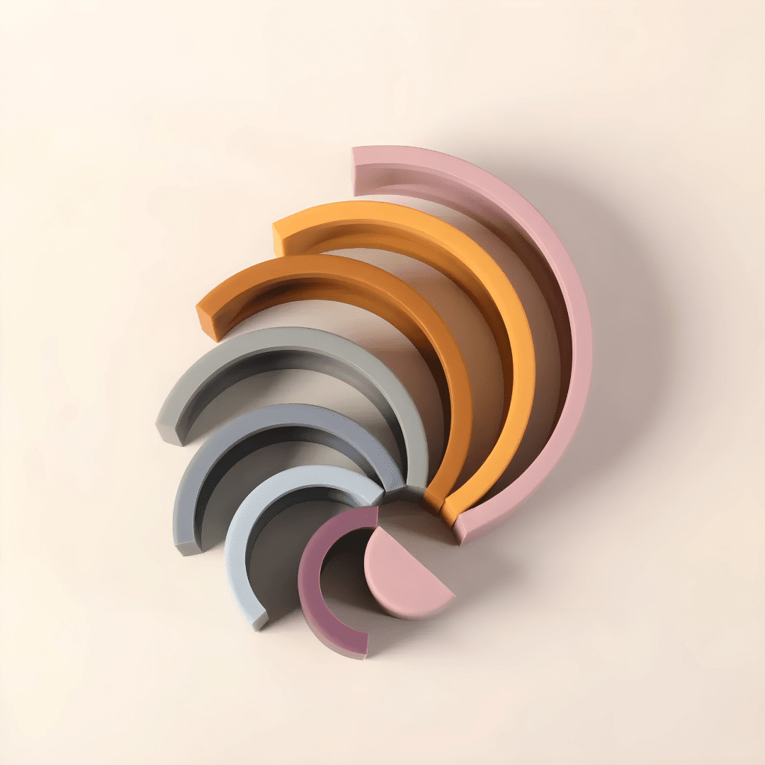 Silicone Rainbow Stacking Toy for Babies Set Of 8