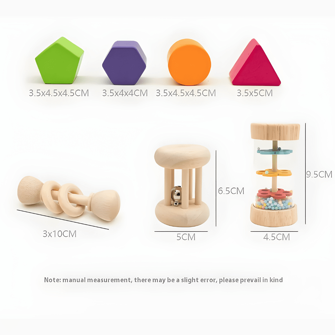 Montessori Wooden Shape & Color Learning Cube Toy