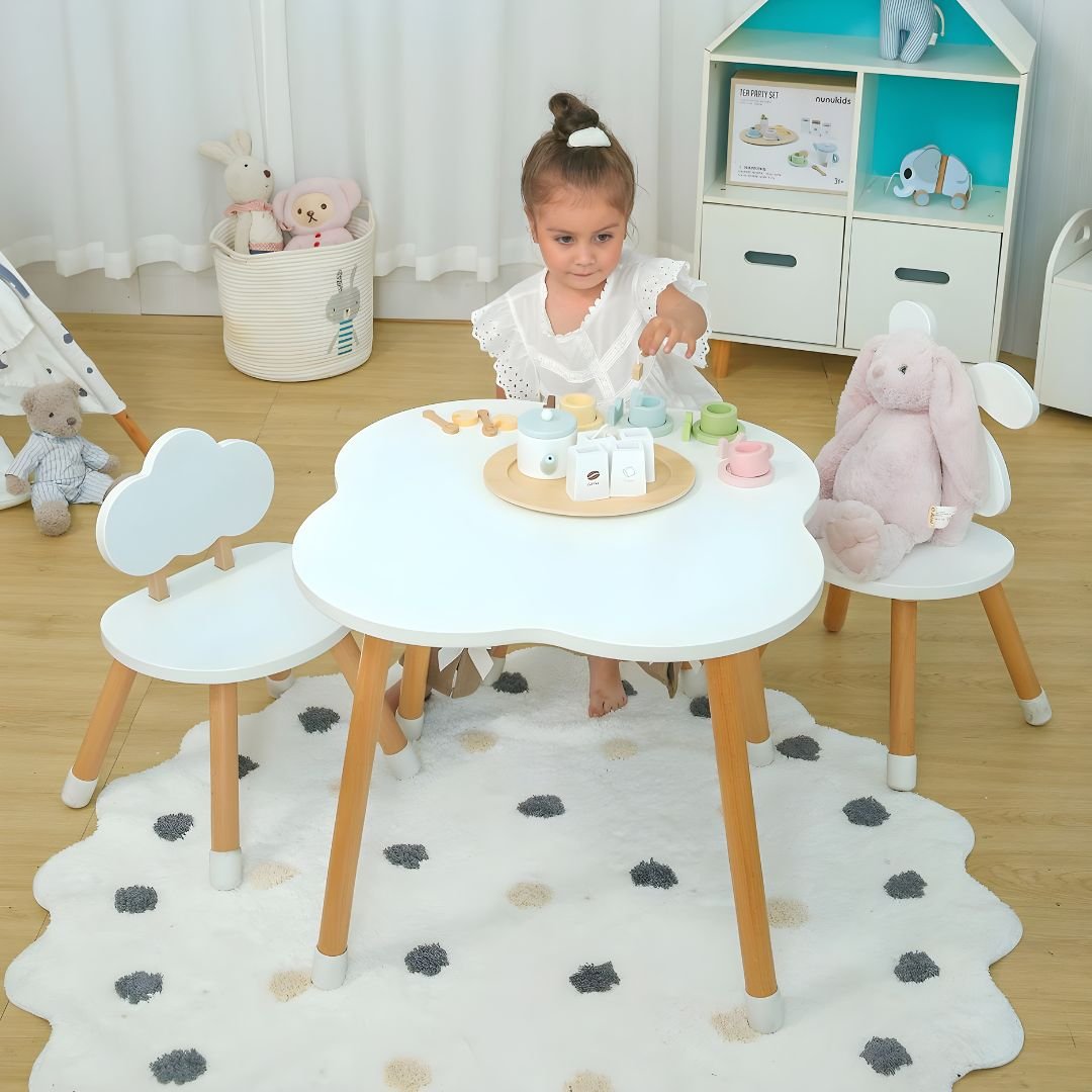 Kids Premium Quality MDF Cloud Table And Chair Set