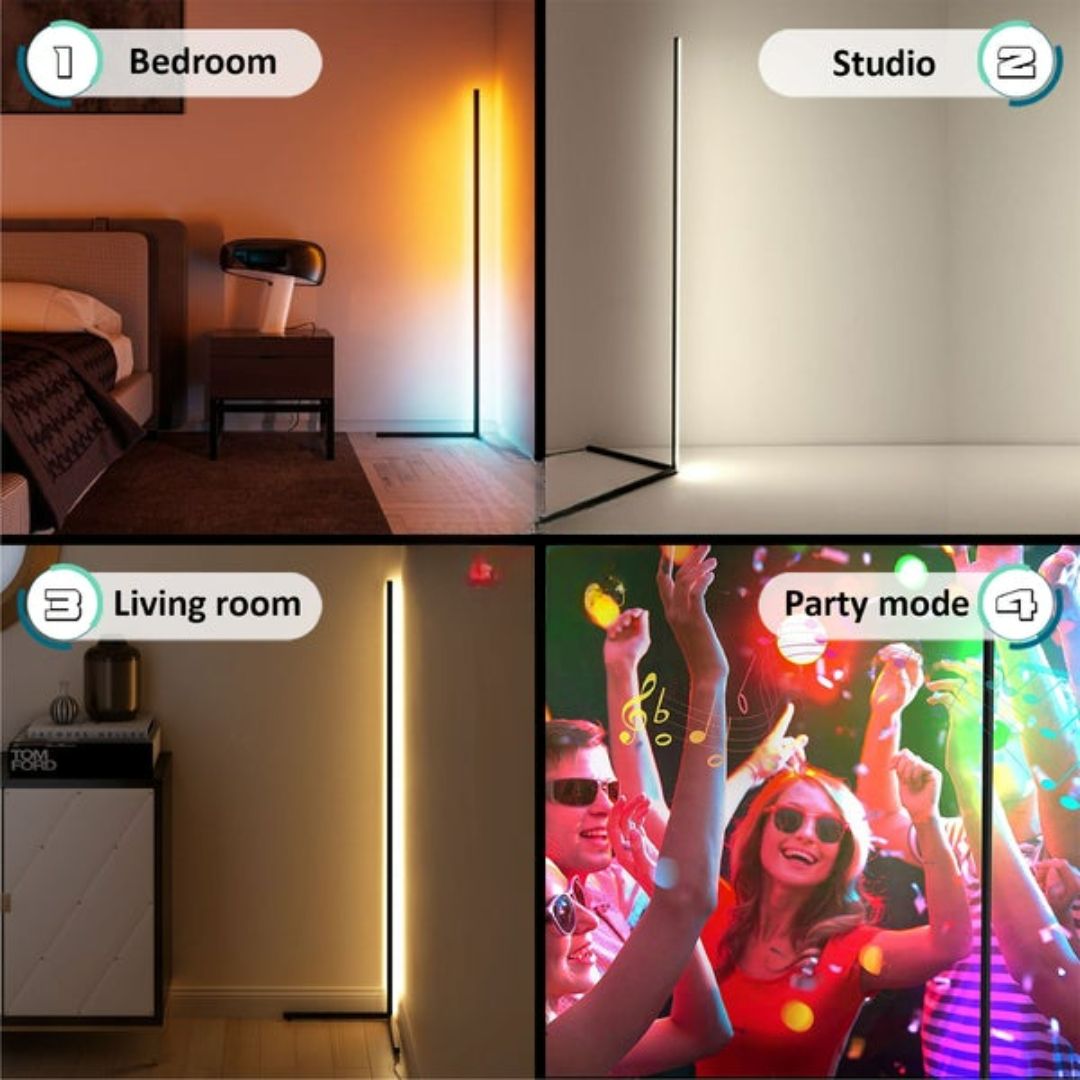 Smart RGB LED Corner Lamp Remote & Phone App Control - Medaid International