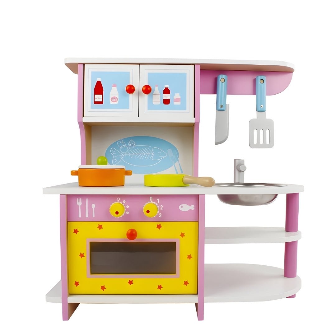 Montessori Wooden Kids Kitchen Play Set – Ages 3+