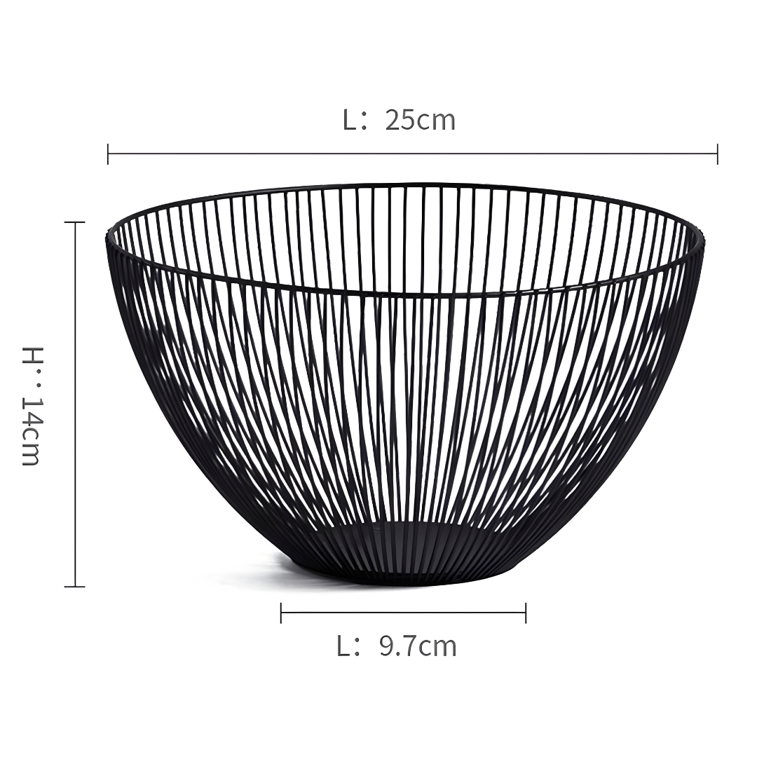 Black Metal Mesh Fruit Basket – Stylish & Functional Home Decor