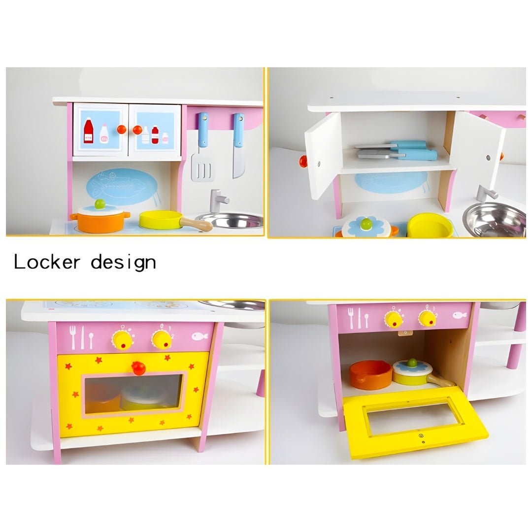 Montessori Wooden Kids Kitchen Play Set – Ages 3+