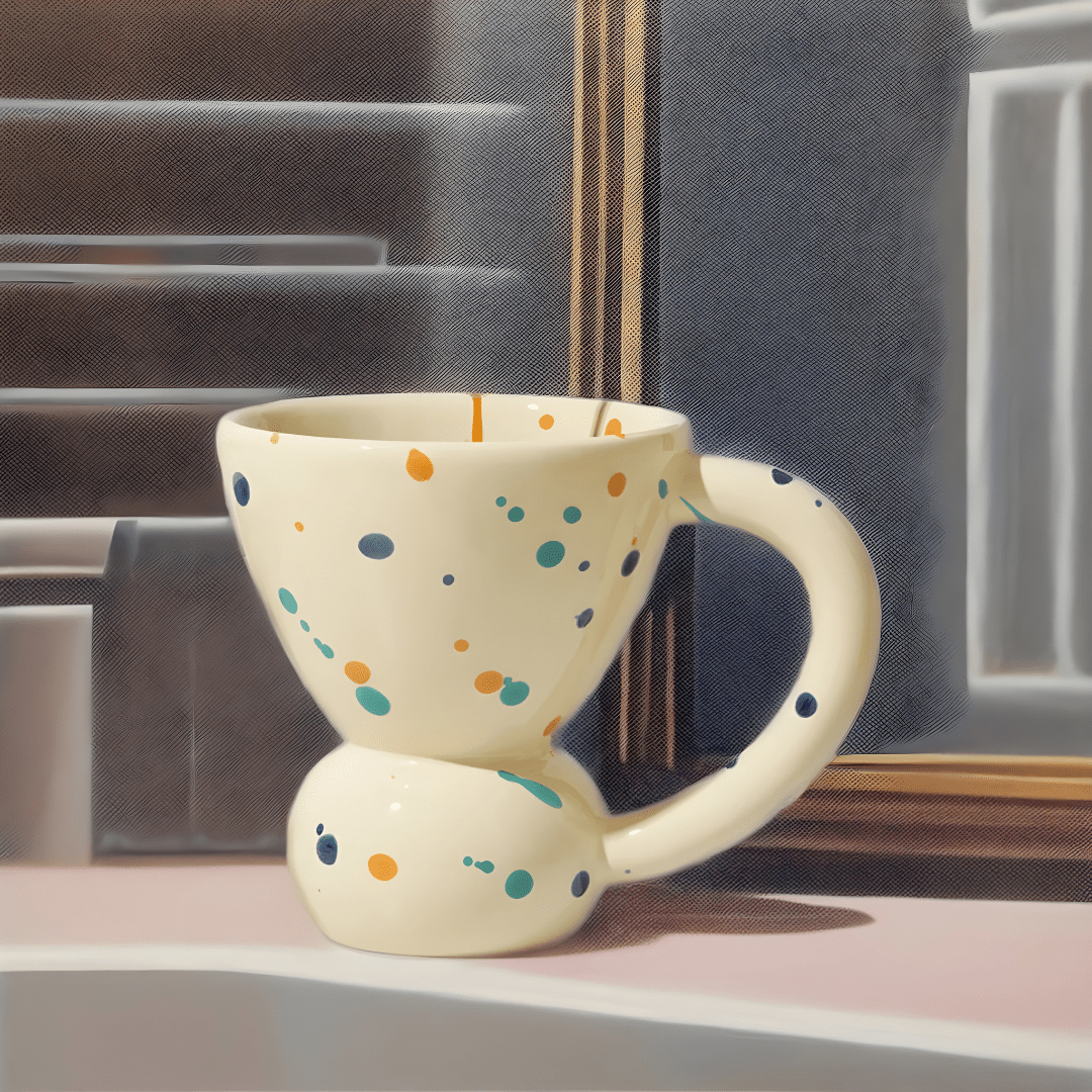 Splash Dot Ceramic Mug – 270ml Artistic Coffee Cup