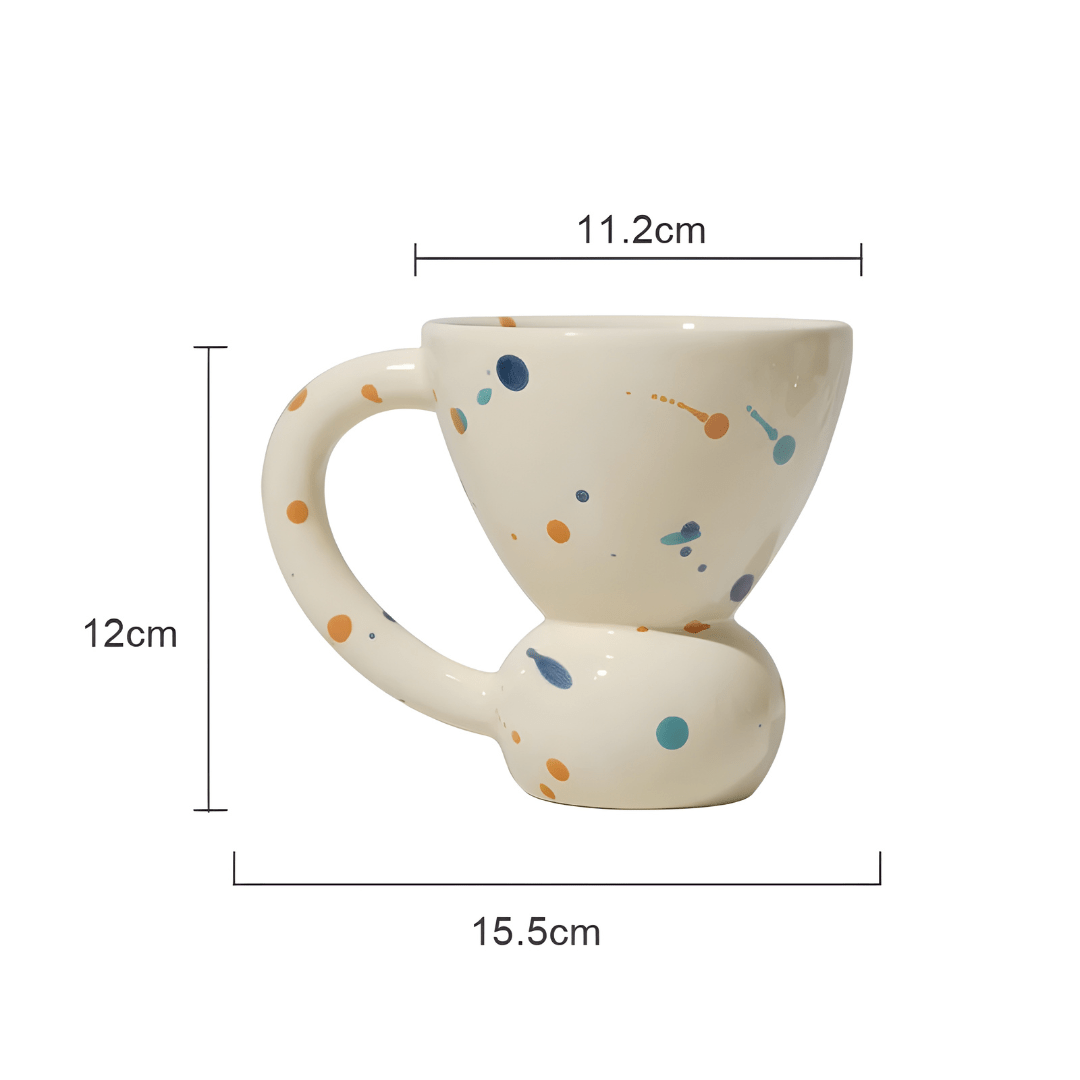 Splash Dot Ceramic Mug – 270ml Artistic Coffee Cup