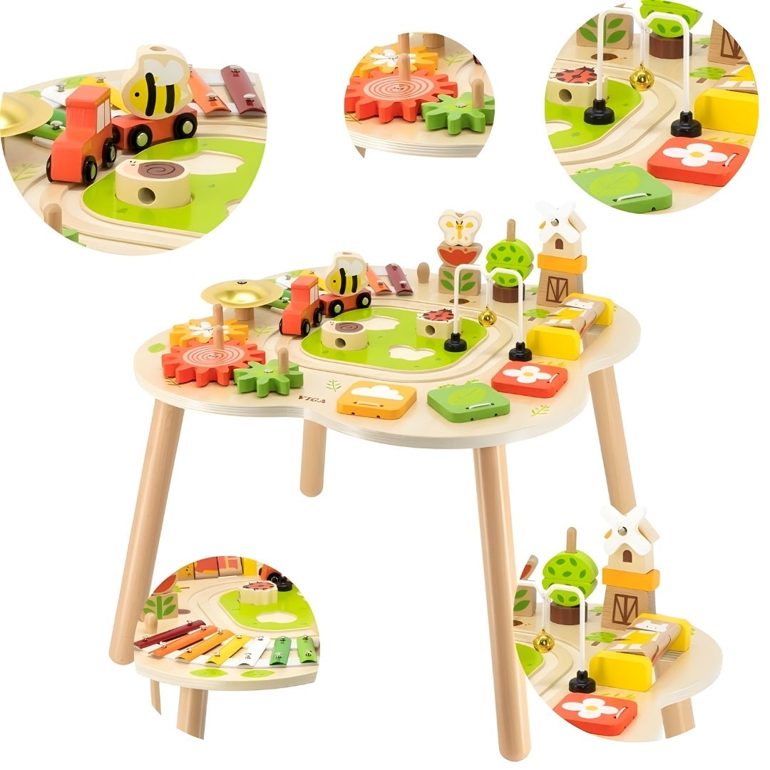 Wooden Montessori Sensory Activity Table | Multi-Functional Play & Learning Station