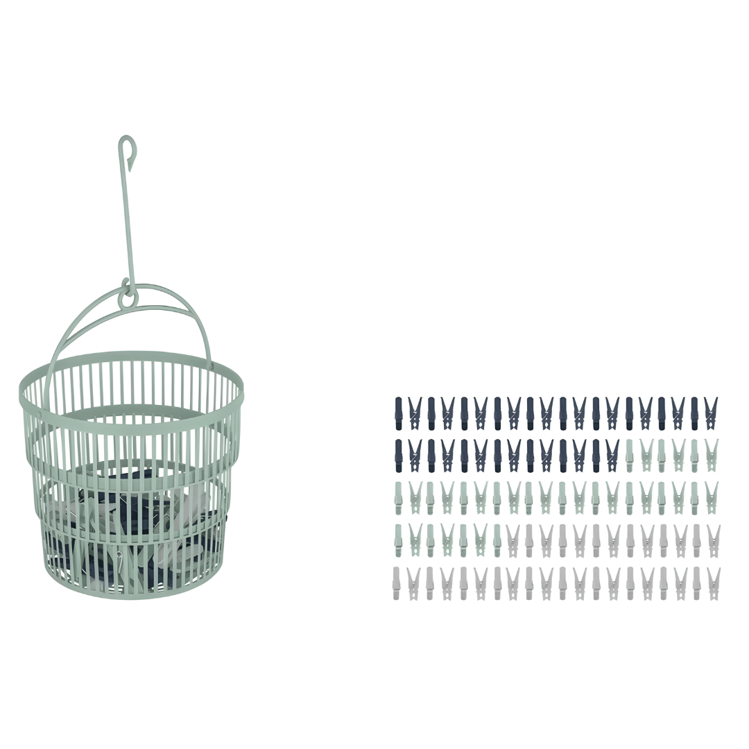 Aquapur Telescopic Basket with 50 Clothes Pegs
