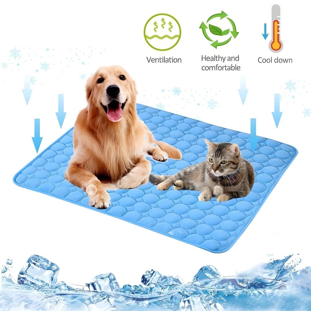 Cooling Pet Mat – Breathable Washable Summer Bed for Dogs & Cats (150×100cm)