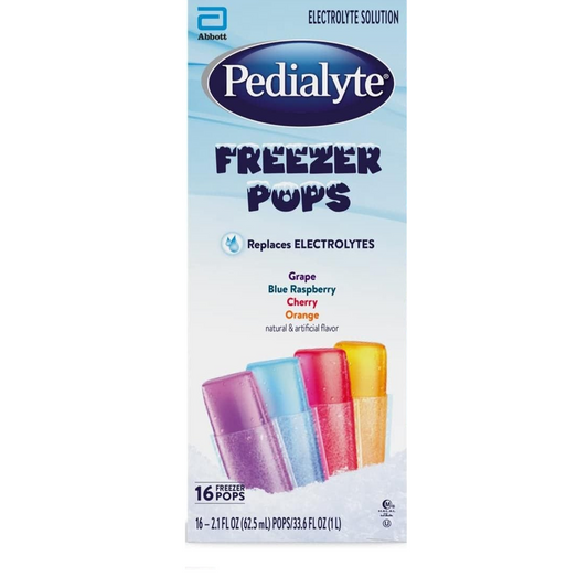 Pedialyte Electrolyte Solution Freezer Pops, Variety Pack, 16 Count (Pack of 1) - Medaid International