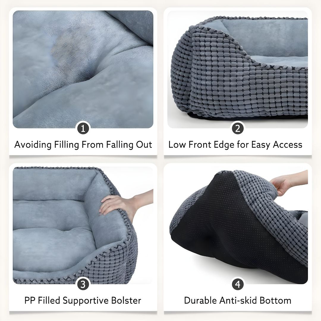 Four Seasons Comfort Pet Bed Supportive Sides (80×65×15cm)