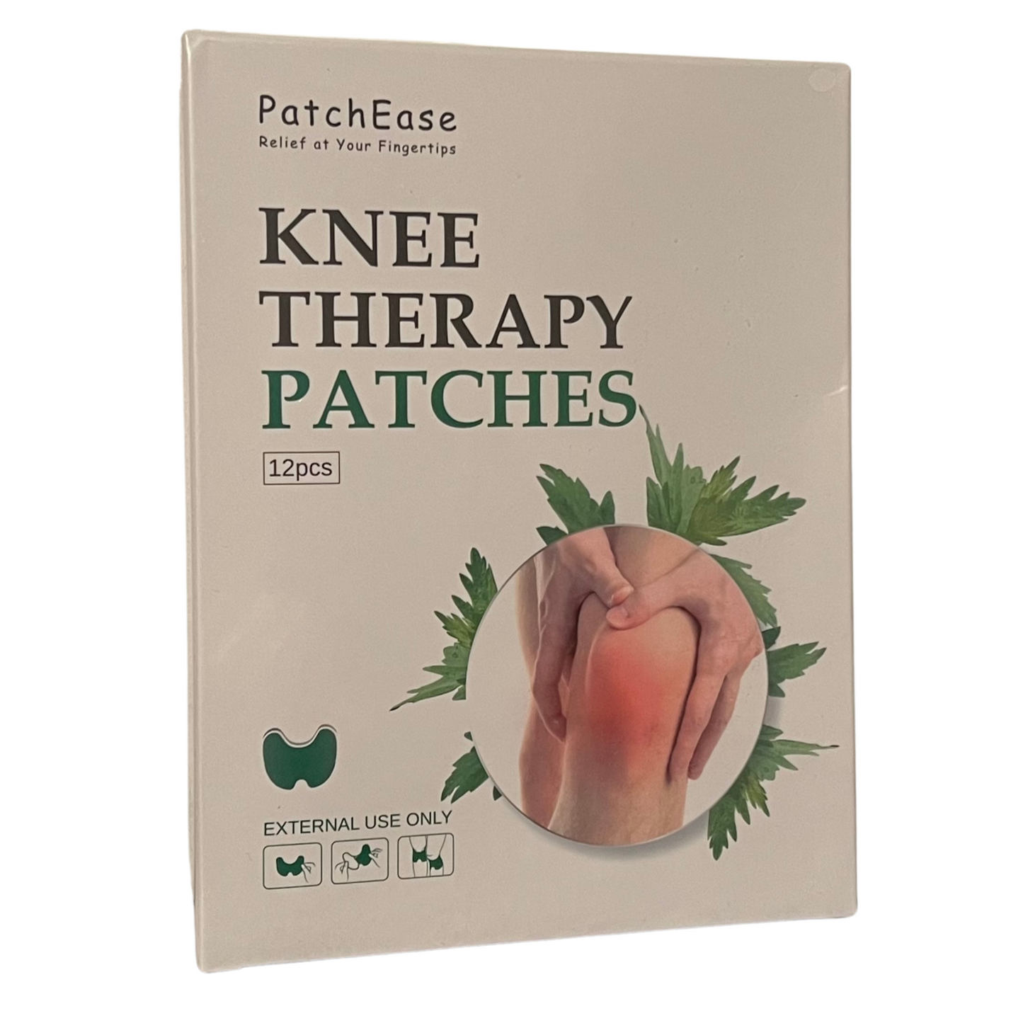 Original Herbal Natural Knee Pain Relief Patches - Plaster for Knee Support & Muscle Pain - Maximum Strength for Temporary Relief Joint Pain Relief - Adhesive Heat Patches Made with Natural Herbs for Wellness (12 Pads) - Medaid International