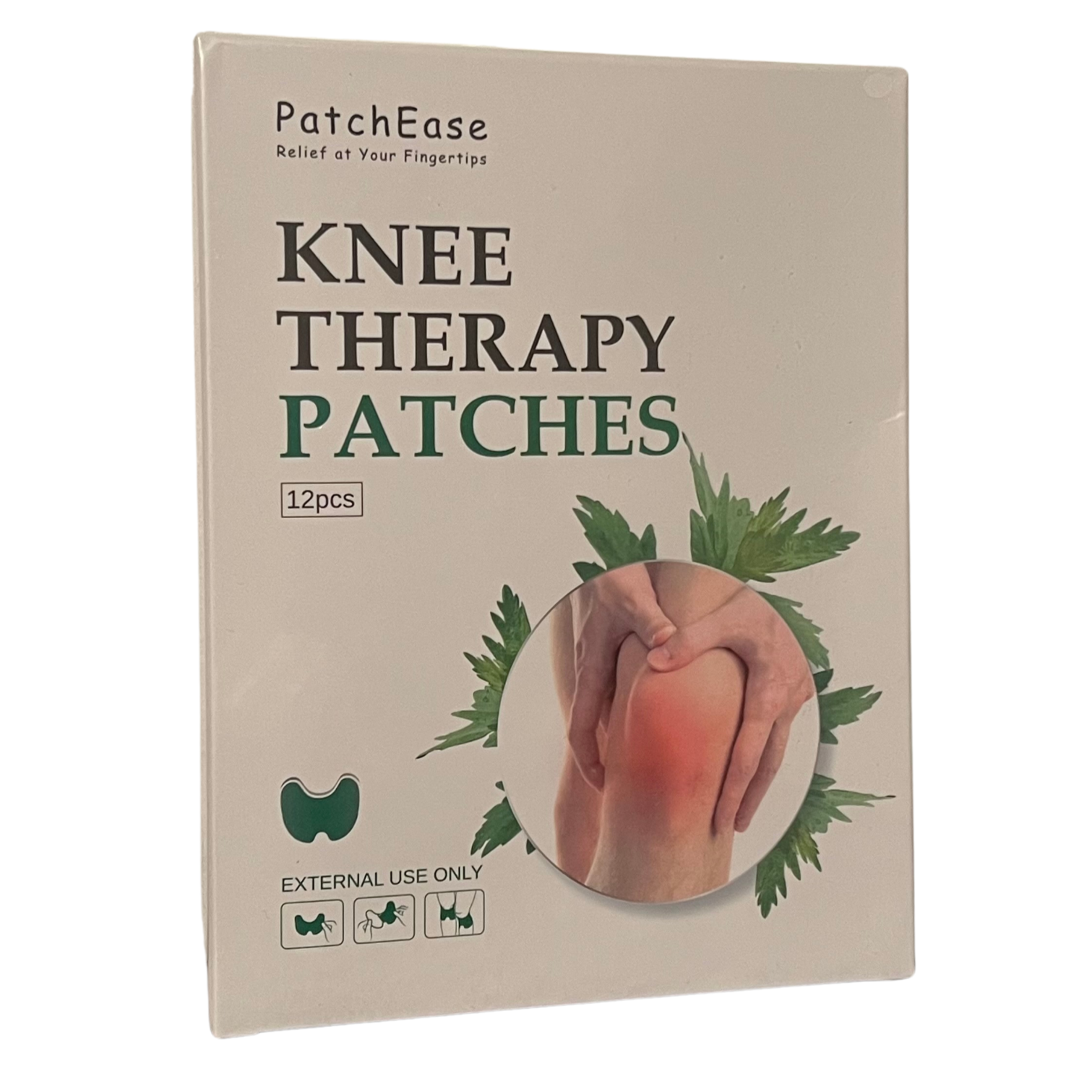 Original Herbal Natural Knee Pain Relief Patches - Plaster for Knee Support & Muscle Pain - Maximum Strength for Temporary Relief Joint Pain Relief - Adhesive Heat Patches Made with Natural Herbs for Wellness (12 Pads) - Medaid International