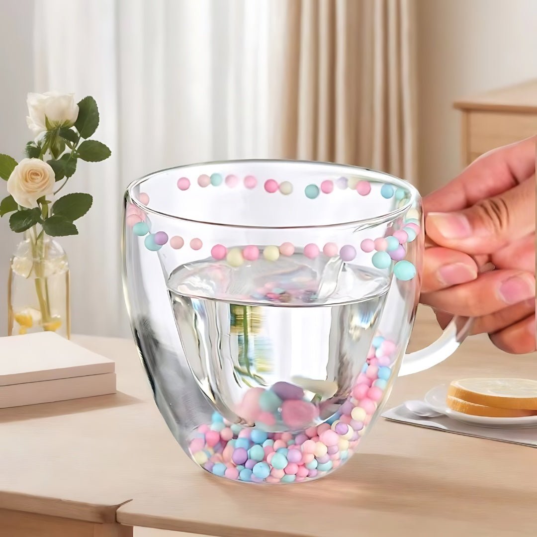 Unique 250ml Double Walled Glass Mug