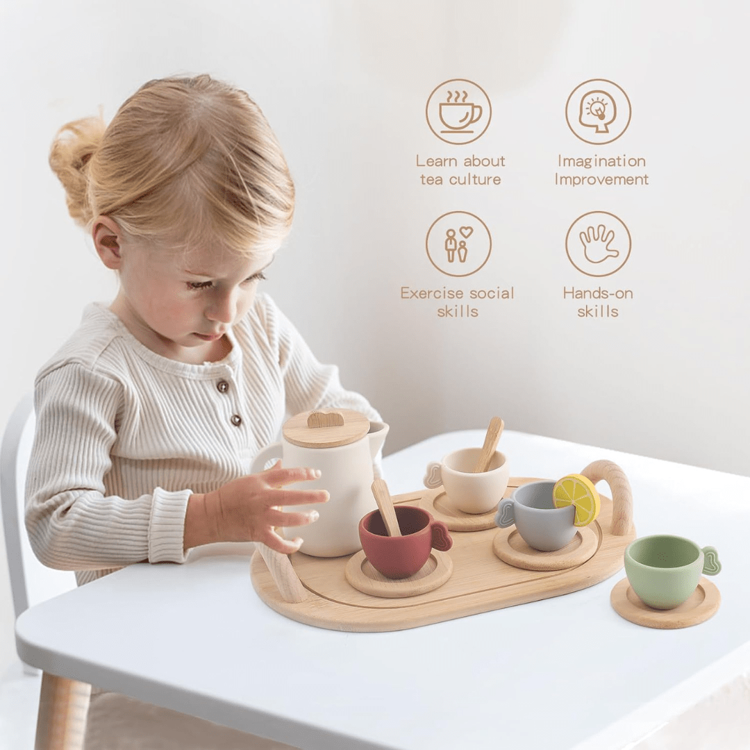 Wooden Tea Party Set for Kids – 2 Years+