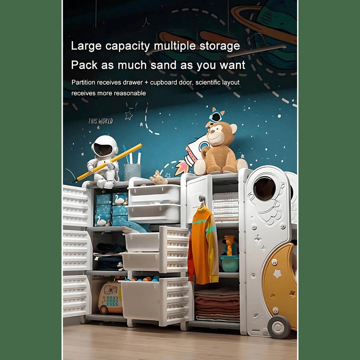 Baby Kids 3 Layer Toy Storage Organizer with 10 Storage Bins