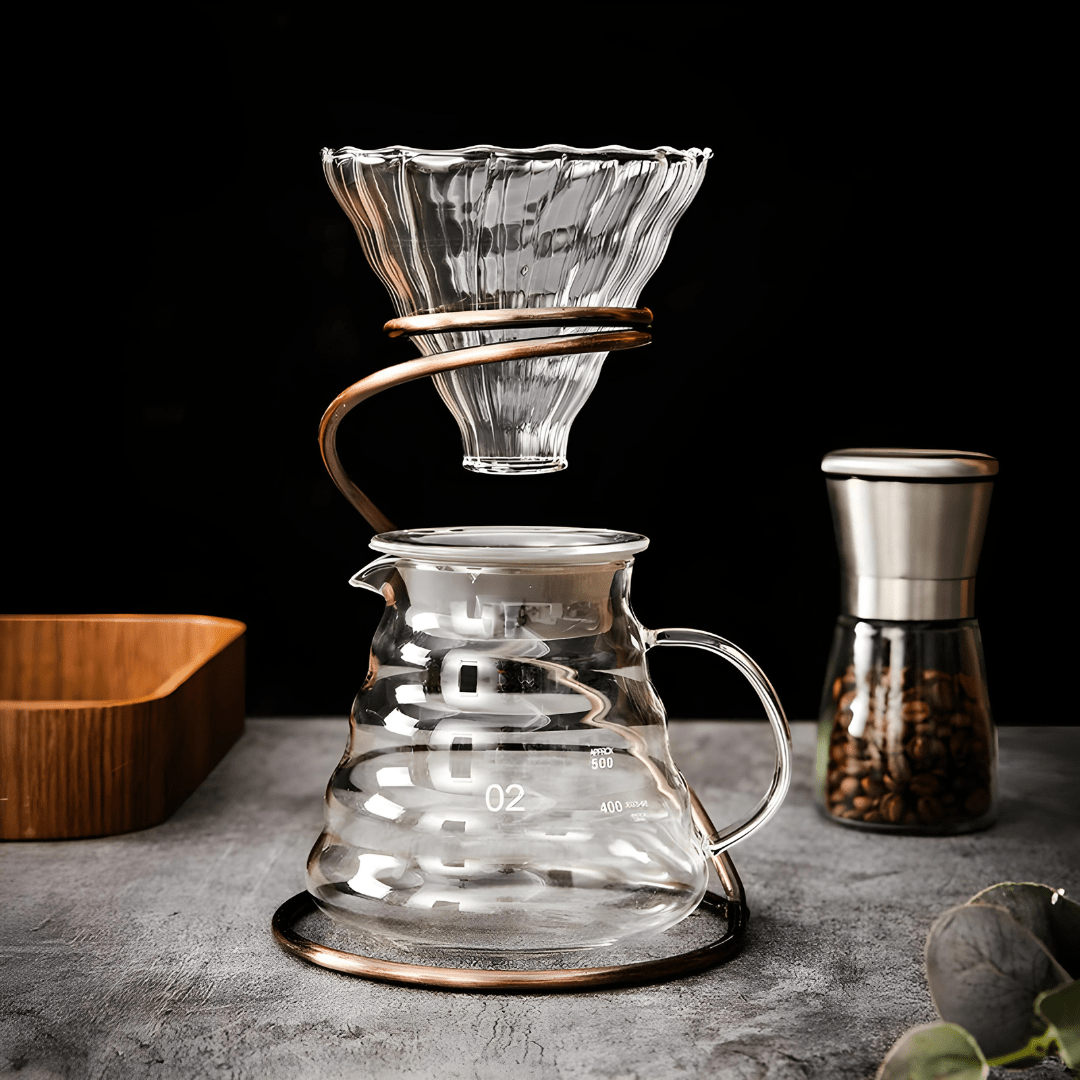 Glass Coffee Pot 500ml with Stainless Steel Stand
