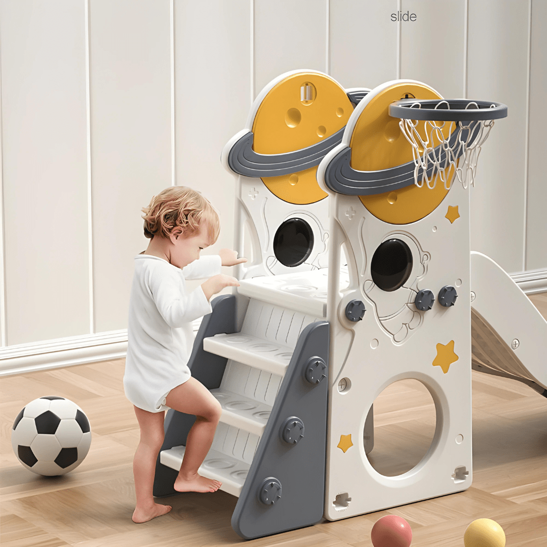 Space-Themed 3-in-1 Slide & Swing Set