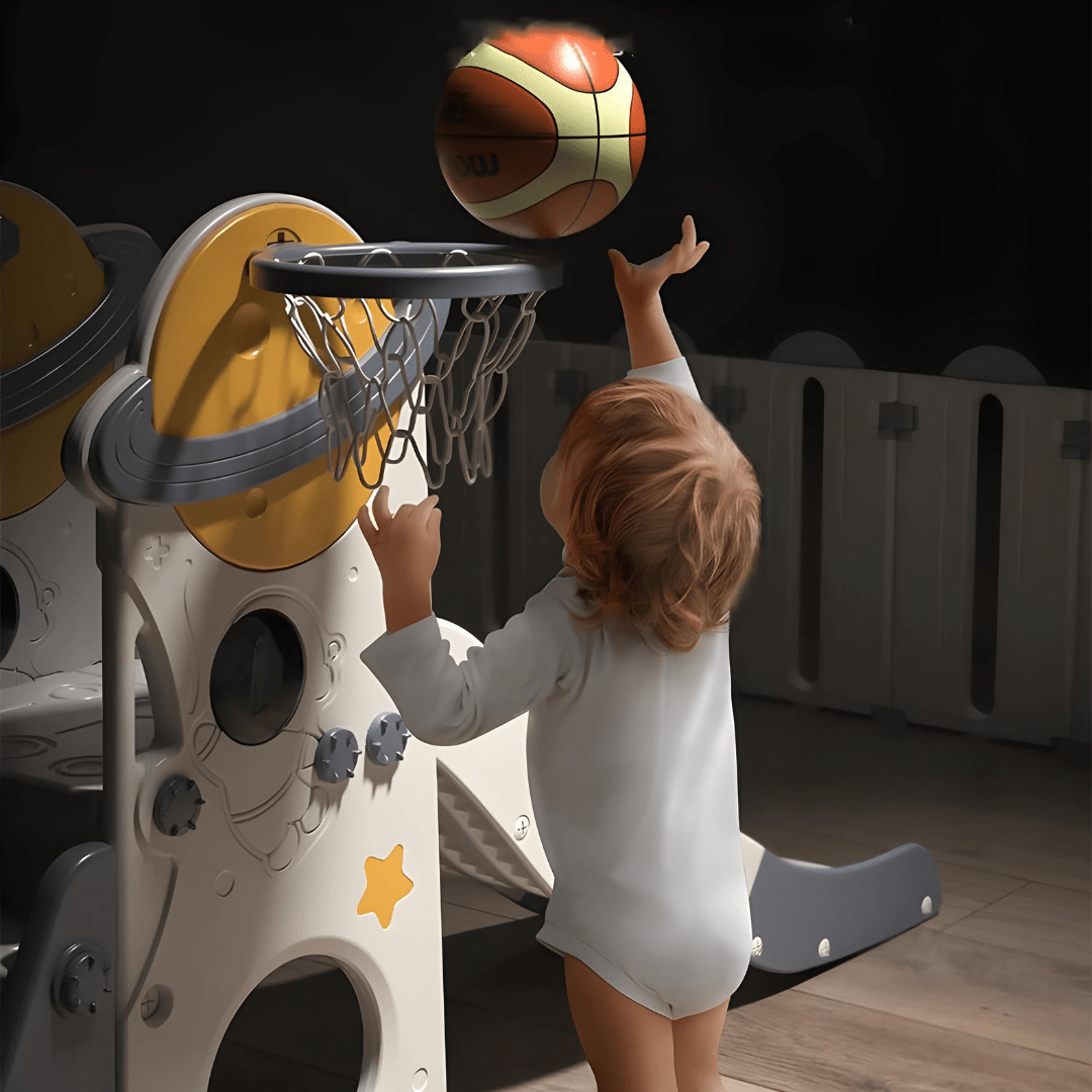 Space-Themed 3-in-1 Slide & Swing Set