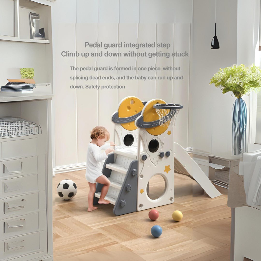 Space-Themed 3-in-1 Slide & Swing Set