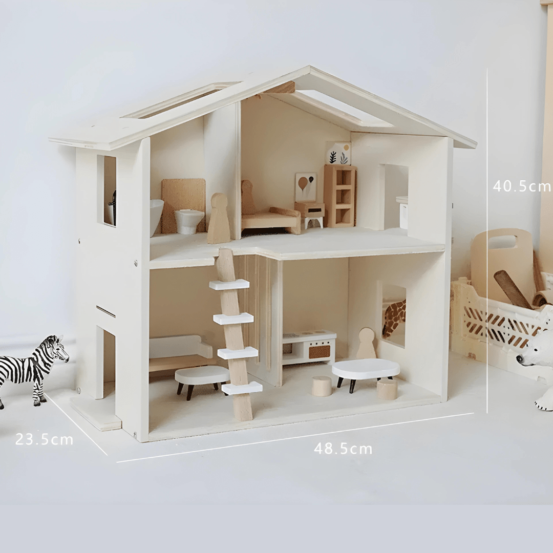 Furnished Wooden Dollhouse 3 Years +