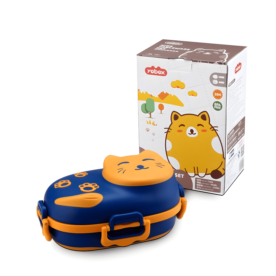 Little Cat 3-Compartment Stainless Steel Feeding Set