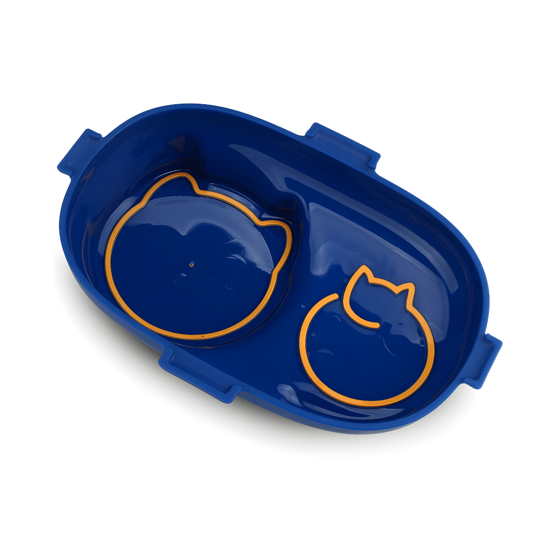 Little Cat 3-Compartment Stainless Steel Feeding Set