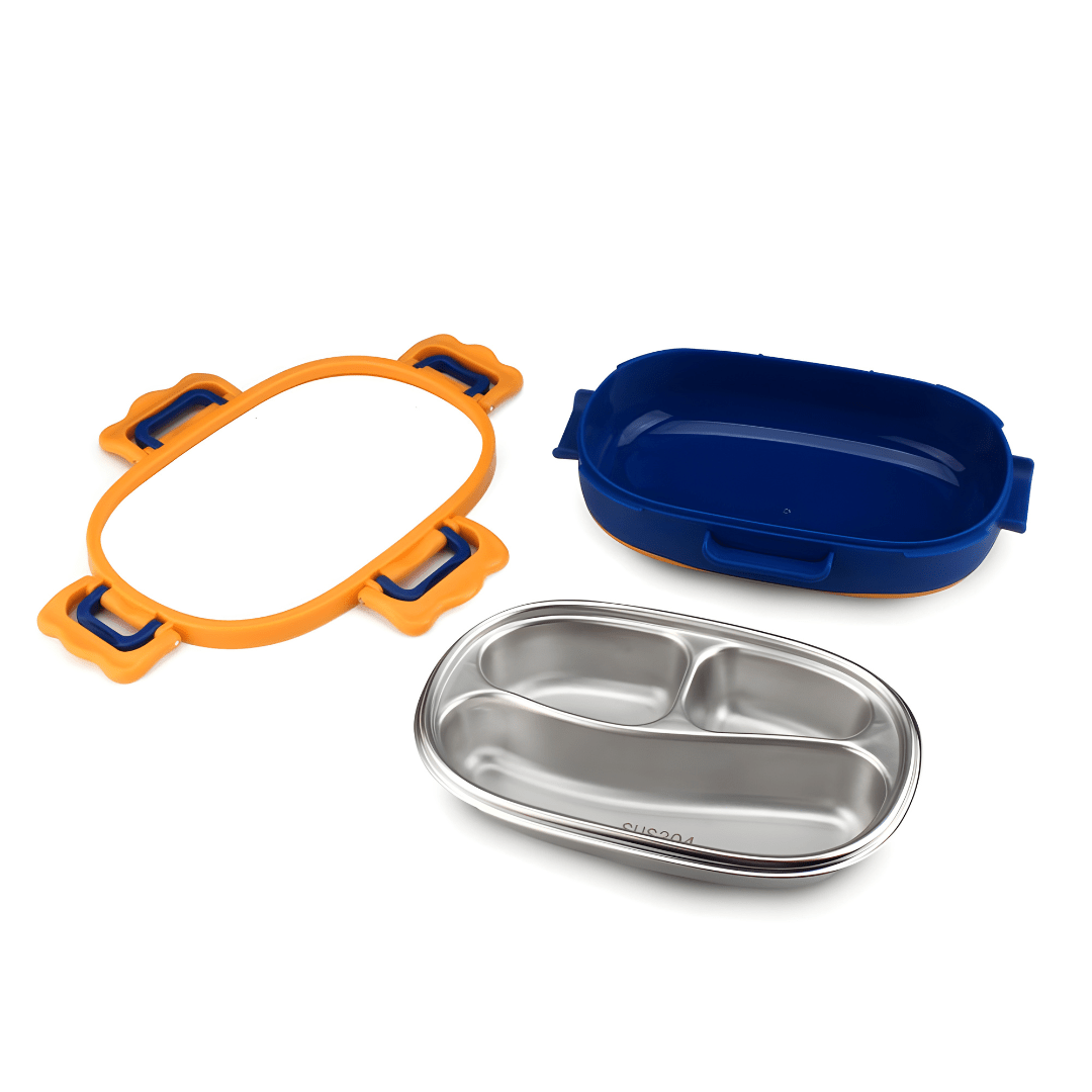 Little Cat 3-Compartment Stainless Steel Feeding Set