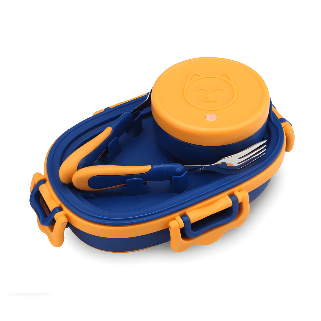 Little Cat 3-Compartment Stainless Steel Feeding Set