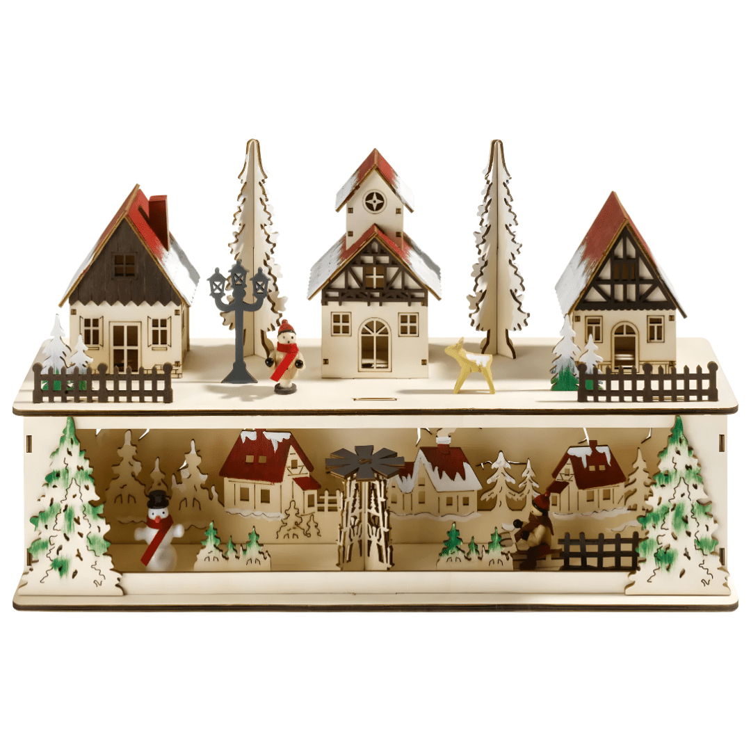 Wooden LED decoration Town Village