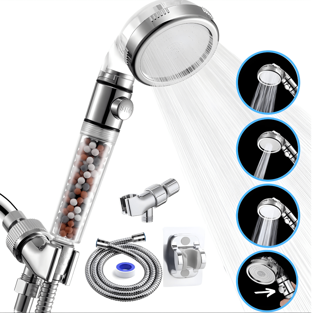 Ionic Filtered Shower Head Set with Accessories