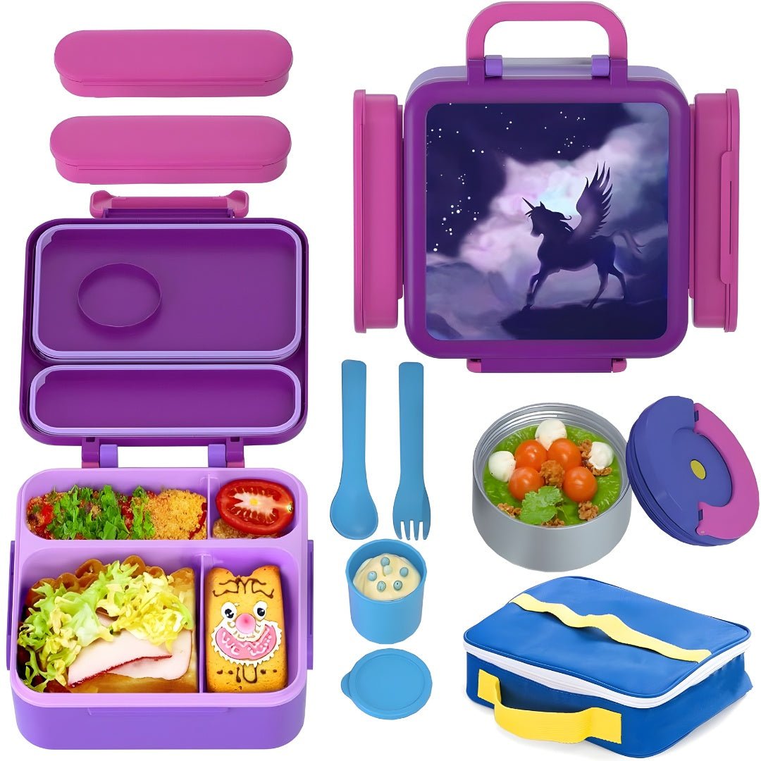 Kids Bento Lunch Box – Leak-Proof, BPA-Free, with Thermos
