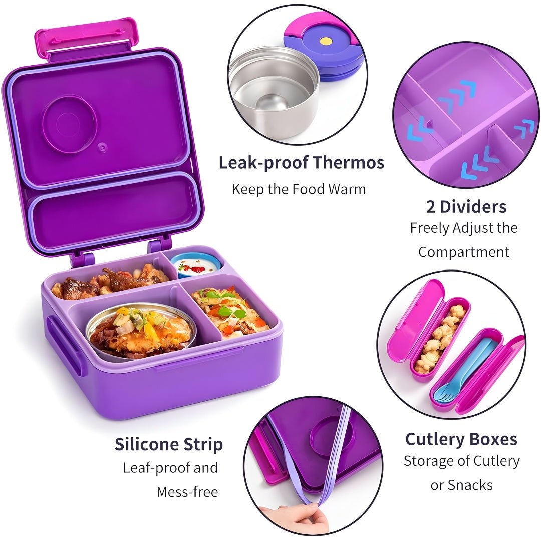 Kids Bento Lunch Box – Leak-Proof, BPA-Free, with Thermos