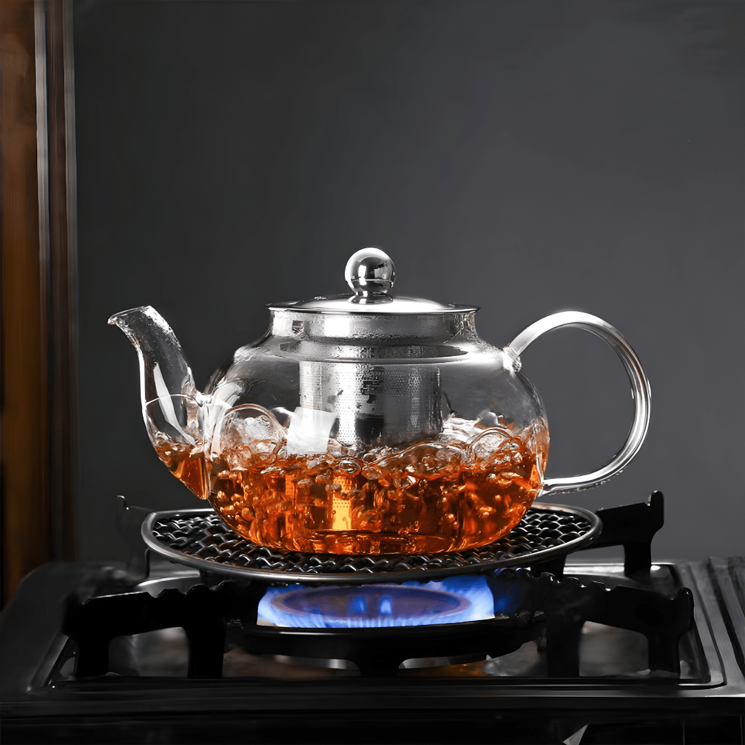 Heat-Resistant Borosilicate Glass Teapot with Strainer 1000ML
