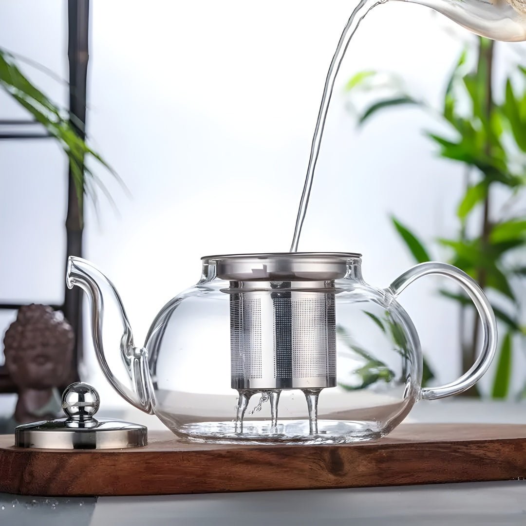 Heat-Resistant Borosilicate Glass Teapot with Strainer 1000ML